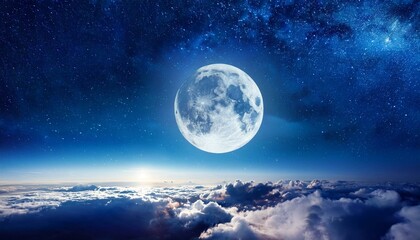 captivating full moon illuminating clouds and stars in night sky sky with moon and clouds