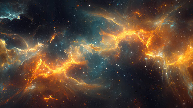 A bright burst of cosmic energy, showing a space-time continuum being stretched and compressed in abstract patterns, with no human presence in the scene. Cosmic - Galaxy. Illustration