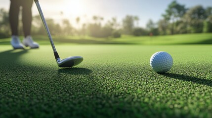 Out door golf playing in Spring.