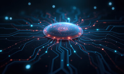 Futuristic Tech Circuit Board, AI, Data - AI