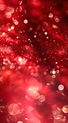 Vibrant red sparkling background with bokeh effect
