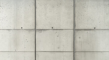 A textured concrete wall with three large panels, showcasing a minimalist design and subtle imperfections.