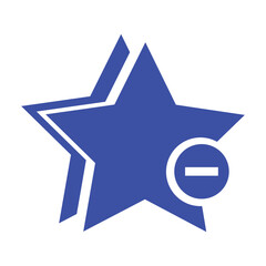 Remove from Favorite Star Icon Isolated Star Symbol on White Background for Easy Removal