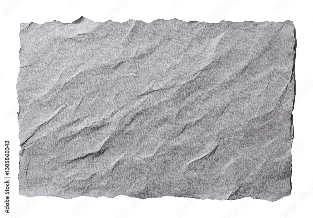 Poster crumpled sheet of white paper with textured surface, abstract art concept