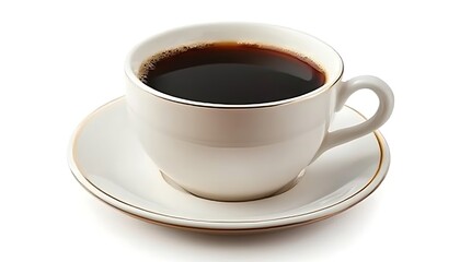 Coffee cup, white background, morning brew