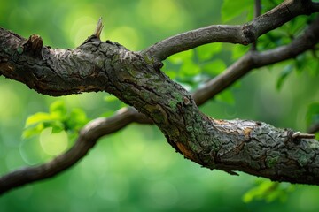 Obraz premium Close-up of a textured tree branch