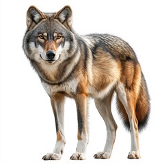 Obraz premium Majestic Gray Wolf in North American Wilderness - Wildlife Photography of Feral Canine in Natural Habitat