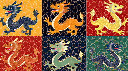 Cloisonné Dragon Scale Color Blocks