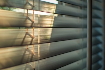 Morning light through window blinds