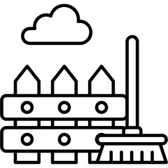 Naklejka premium Backyard Cleaning Icon