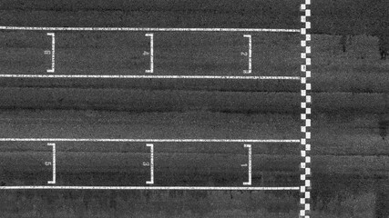 Start or finish line on car race, Start and finish line racing, Grid start race track, Top view...