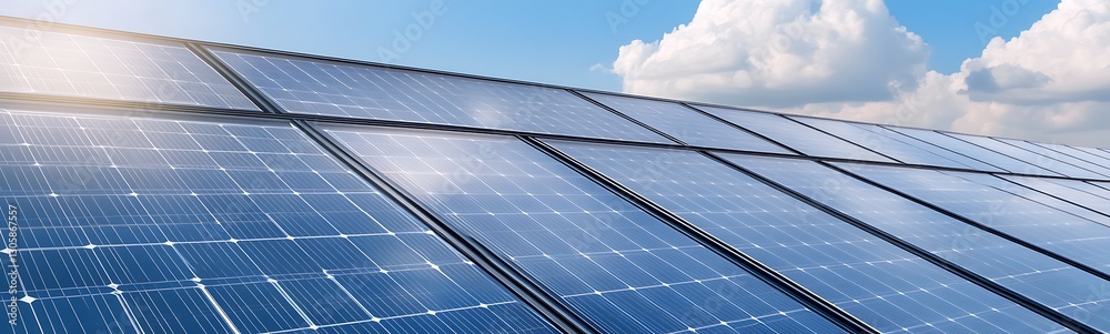 Poster close-up image of a futuristic transparent solar panel showcasing innovative technology and design.