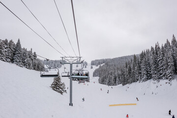 Skiing at Vail Colorado in Winter.