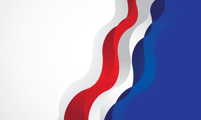 Abstract stylish red white blue wave background design