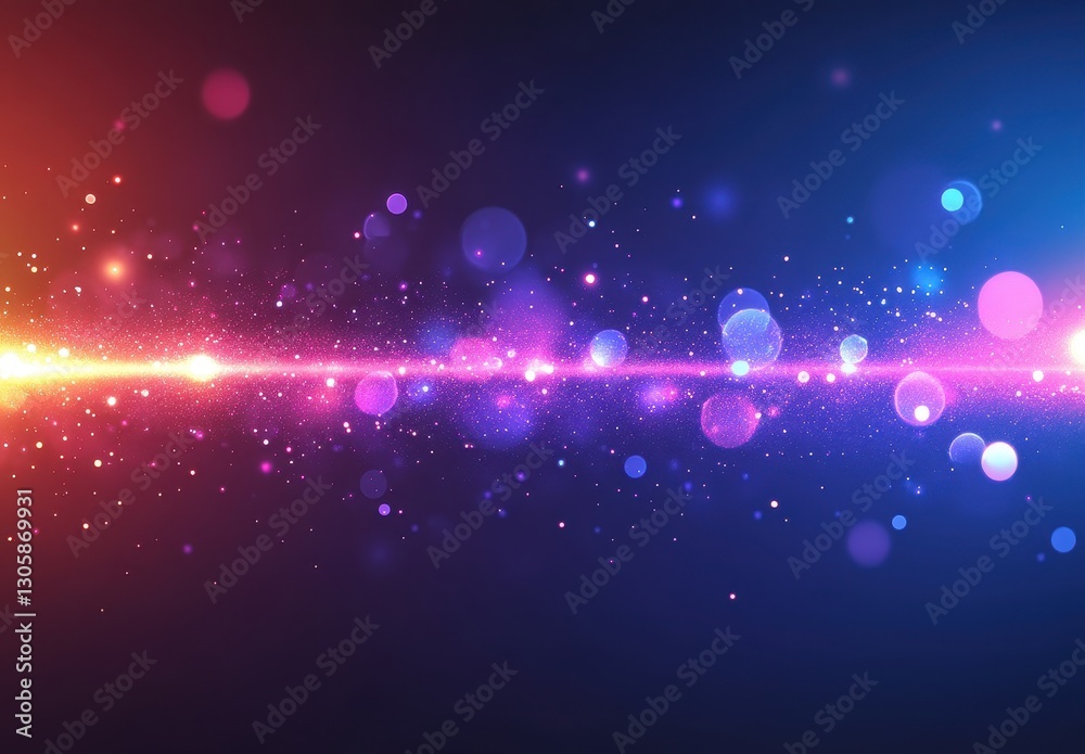 Poster vibrant colorful light abstract background with glowing bokeh effects and sparkling particles creati