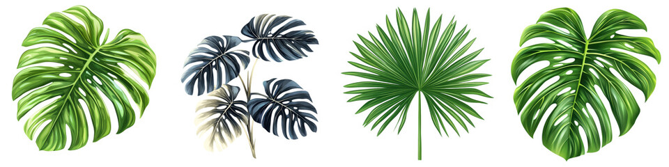 Vibrant Collection of Tropical Leaves for Nature-Inspired Designs