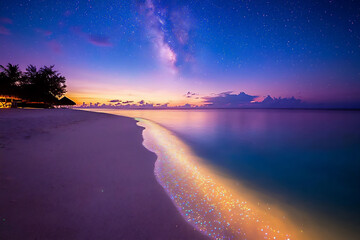 Fototapeta premium maldives spring midnight dreamy beach