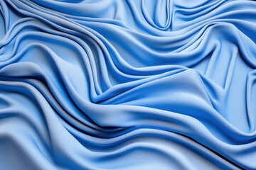 Obraz premium Smooth Blue Fabric Texture with Soft Drapes and Elegant Waves Perfect for Background Use