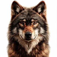 Fototapeta premium Majestic Wolf Portrait in Sylvan Wilderness: Nature Conservation & Pack Behavior