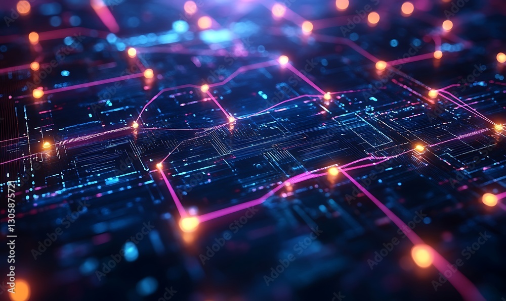 Fototapete a vibrant image depicting a cryptocurrency transaction map set against a glowing blockchain backgrou