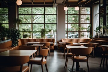 Obraz premium Interior of a modern empty cafe