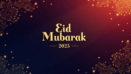 Elegant Eid Mubarak 2025 Greeting Card with Floral Frame Ornament