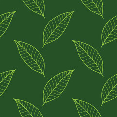 leaves seamless pattern vector illustration. Organic nature plant vector pattern.