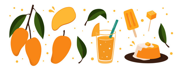 Mango set vector illustration