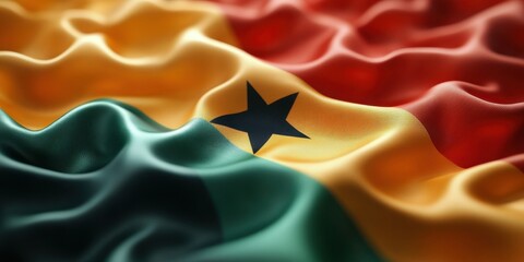 A Beautiful Representation of the Ghanaian National Flag Depicting Vibrant Colors and Textures