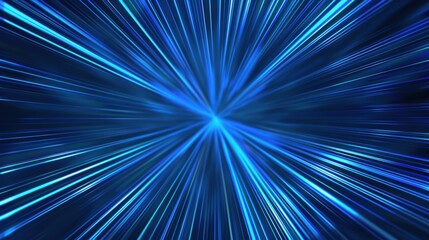 Blue abstract light rays in motion