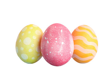 PNG, Easter, set of painted Easter eggs, isolated on white background