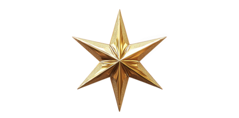 three-dimensional. golden star with sharp points and a textured surface. often used as a decorative element or symbol of achievement. celebration. or excellence its shiny finish enhances its visual ap