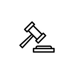 Gavel icon logo design. judge gavel sign and symbol. law icon. auction hammer