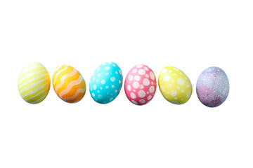 PNG, Easter, set of painted Easter eggs, isolated on white background