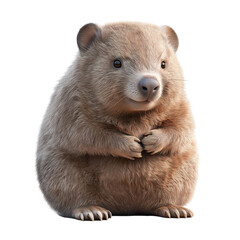 Fototapeta premium Cute and Curious Wombat: Endearing Wildlife Photography in Australian Grasslands