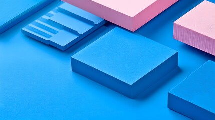 Abstract Blue and Pink Geometric Shapes Background