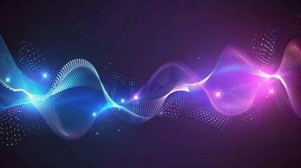 Abstract colorful wave patterns with luminous effects.