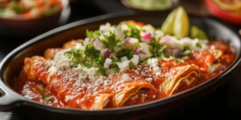 Juevos Rancheros Mexican dish breakfast eggs and tortillas 