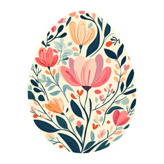 Flowers egg illustration easter vector