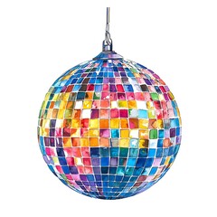 Obraz premium Colorful Disco Ball Illustration.