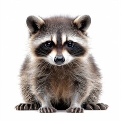 Obraz premium Adorable Baby Raccoon Portrait: Cute Wildlife Animal with Colorful Fur in Nature