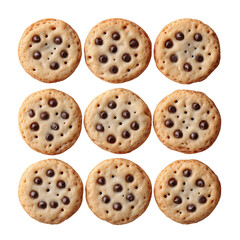 Fototapeta premium Delicious Chocolate Chip Cookies - Sweet, Tasty, and Indulgent Snack Treats | Homemade & Artisan Party Food