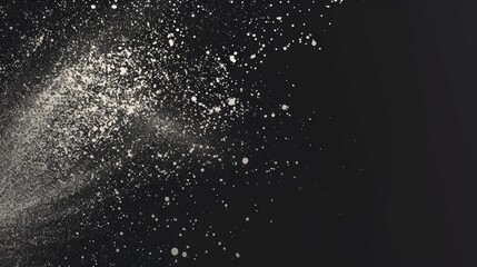 Dynamic splash of white powder against black background