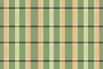 Bold check texture textile, tissue background vector seamless. Stationary pattern plaid fabric tartan in light and green colors.