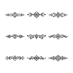 Decorative Line Art Dividers in a Floral Theme