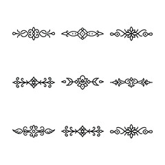 Decorative Line Art Dividers in a Floral Theme