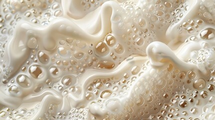 Close-up of creamy bubbles on textured surface
