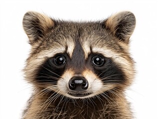 Fototapeta premium Curious Raccoon: Captivating Wildlife Headshot in Forest Habitat