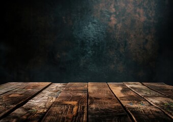 Fototapeta premium Rustic wooden table against a textured background