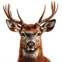 Fototapeta premium Stunning Portrait of a Curious Deer in its Natural Woodland Habitat - Wildlife Conservation Art